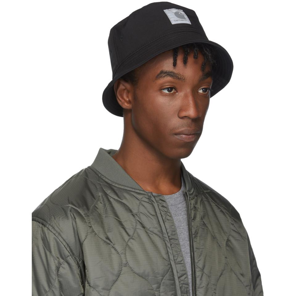 Black Softshell Bucket Hat for Men 