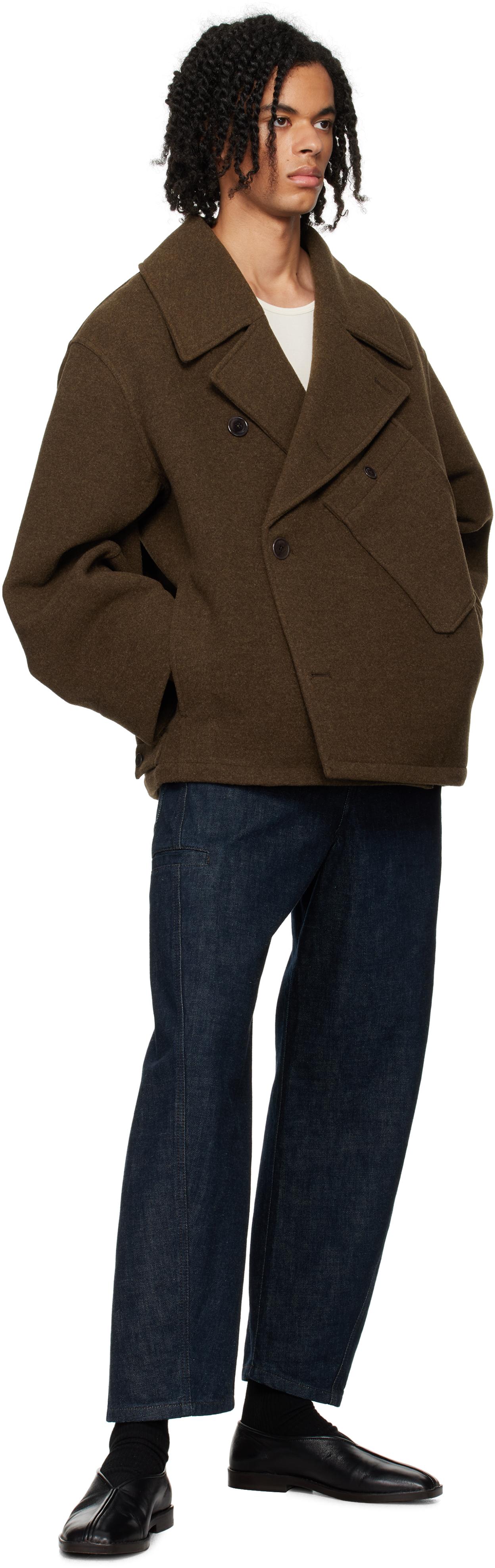 Lemaire Dispatch Peacoat in Black for Men | Lyst UK