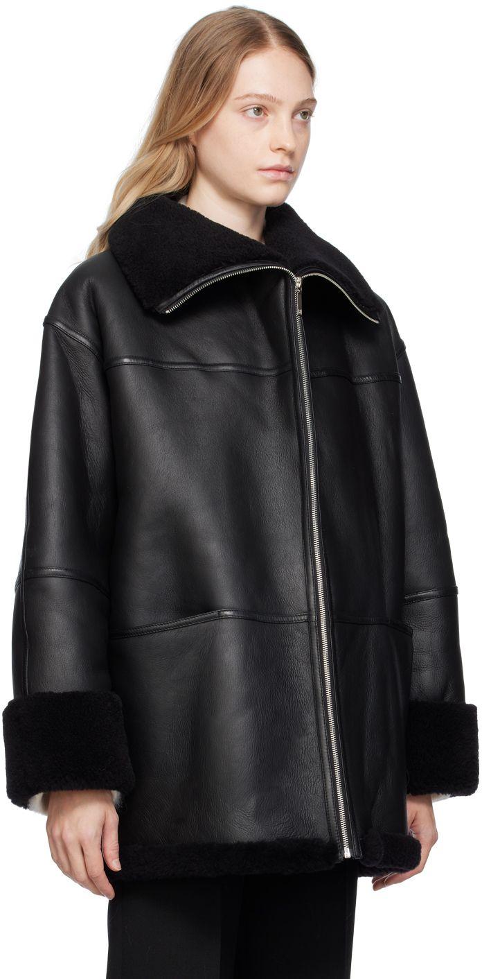 Signature shearling jacket black – TOTEME