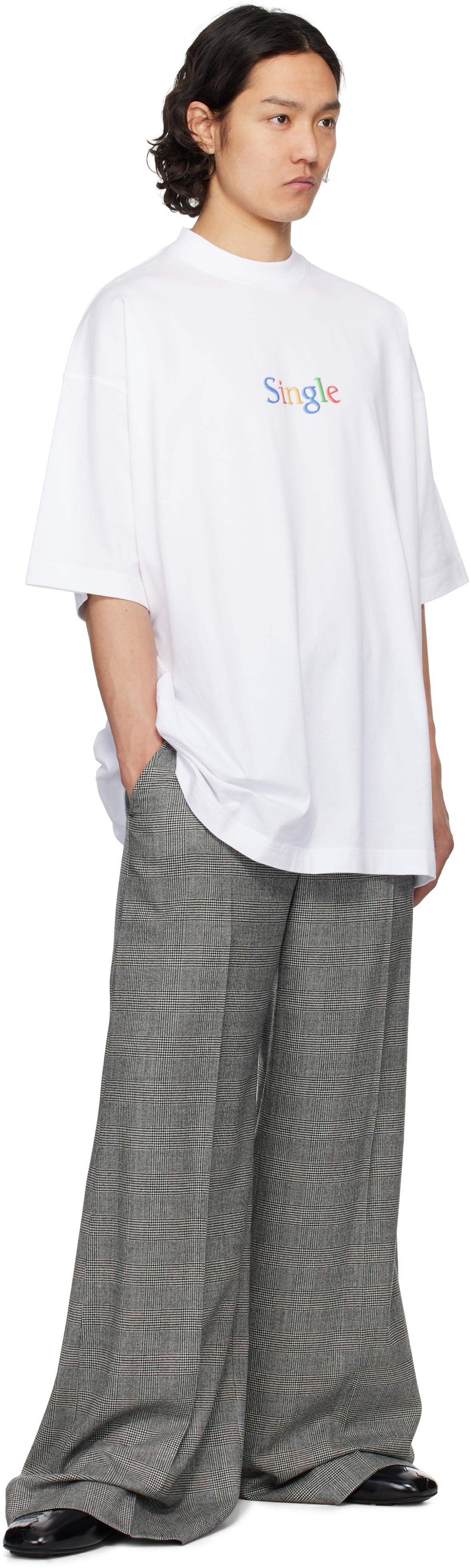 Vetements 'Single' Oversized T-Shirt in White for Men | Lyst