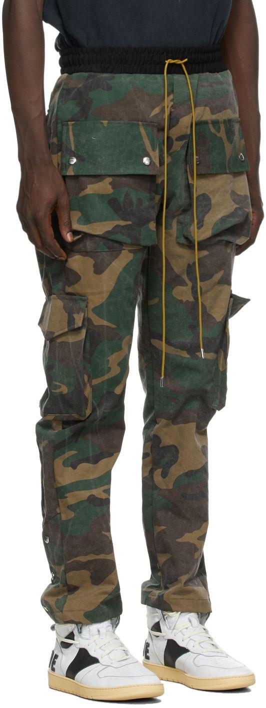 Rhude Black / Camo Nylon Jogger Pants, Size X-Small
