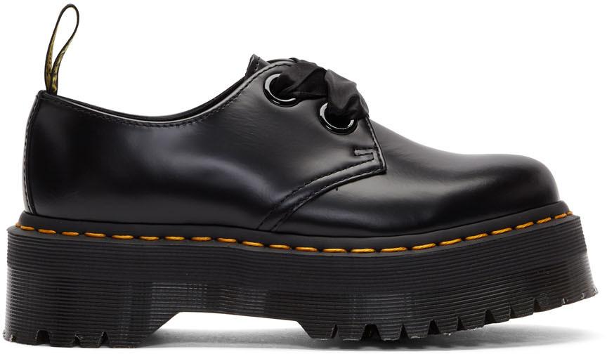 Dr. Martens Leather Ribbon Lace-up Holly Derbys in Black | Lyst