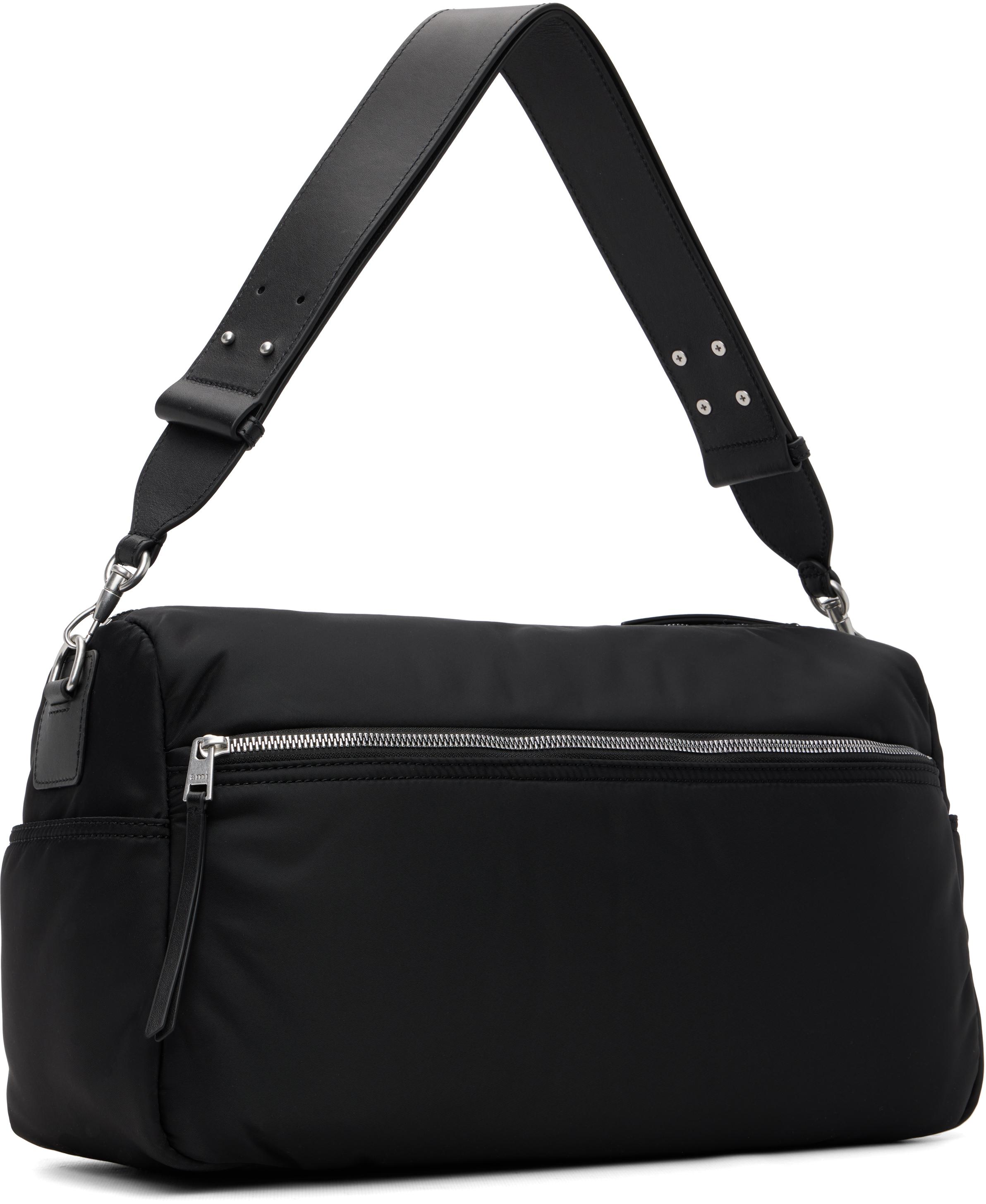 メンズ Ami Paris ブラック ラージ Nylon Marcel ダッフルバッグ 