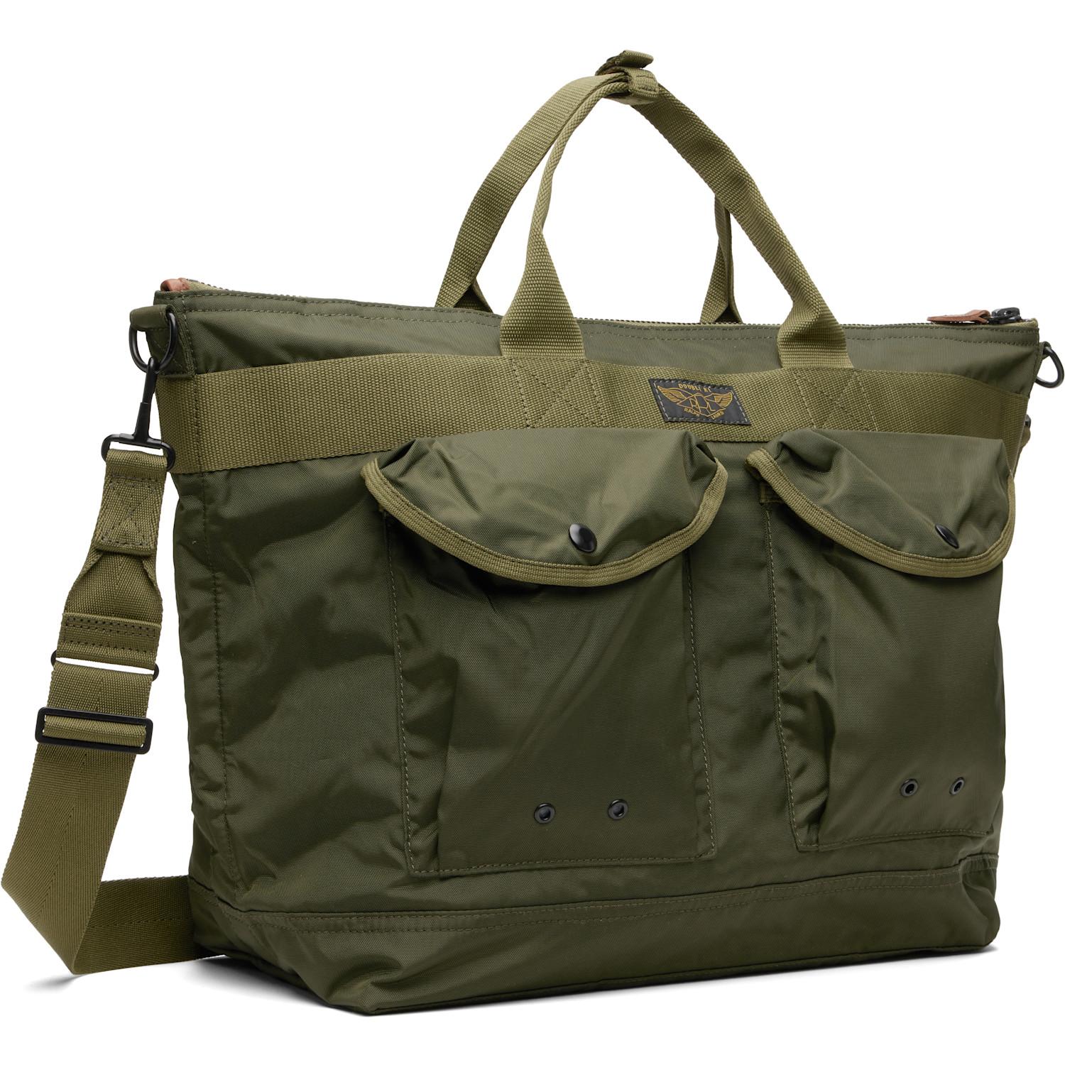 メンズ RRL カーキ Nylon Utility メッセンジャー トートバッグ 