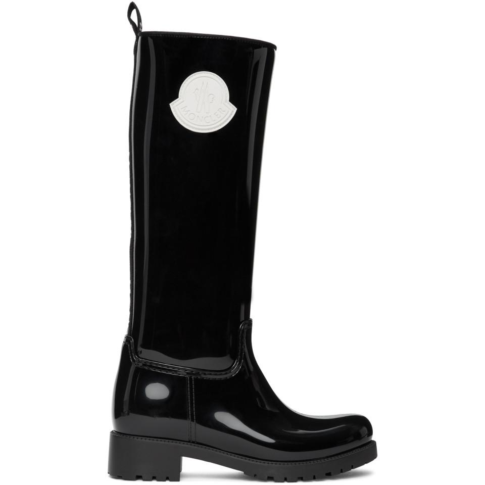 Moncler Black Rubber Ginger Tall Boots | Lyst