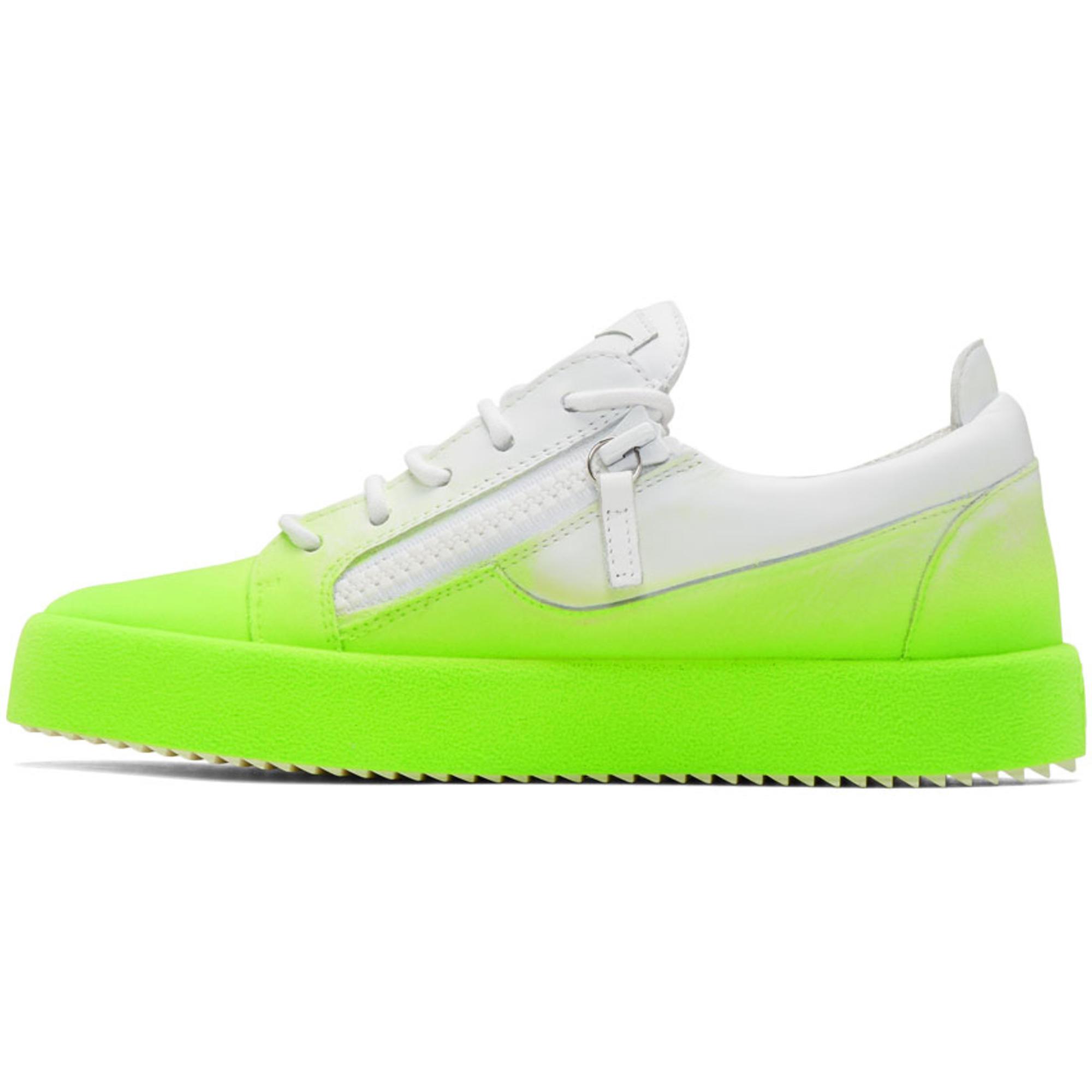 Giuseppe Zanotti Leather White And Green Flashy May London Sneakers for Men  - Lyst