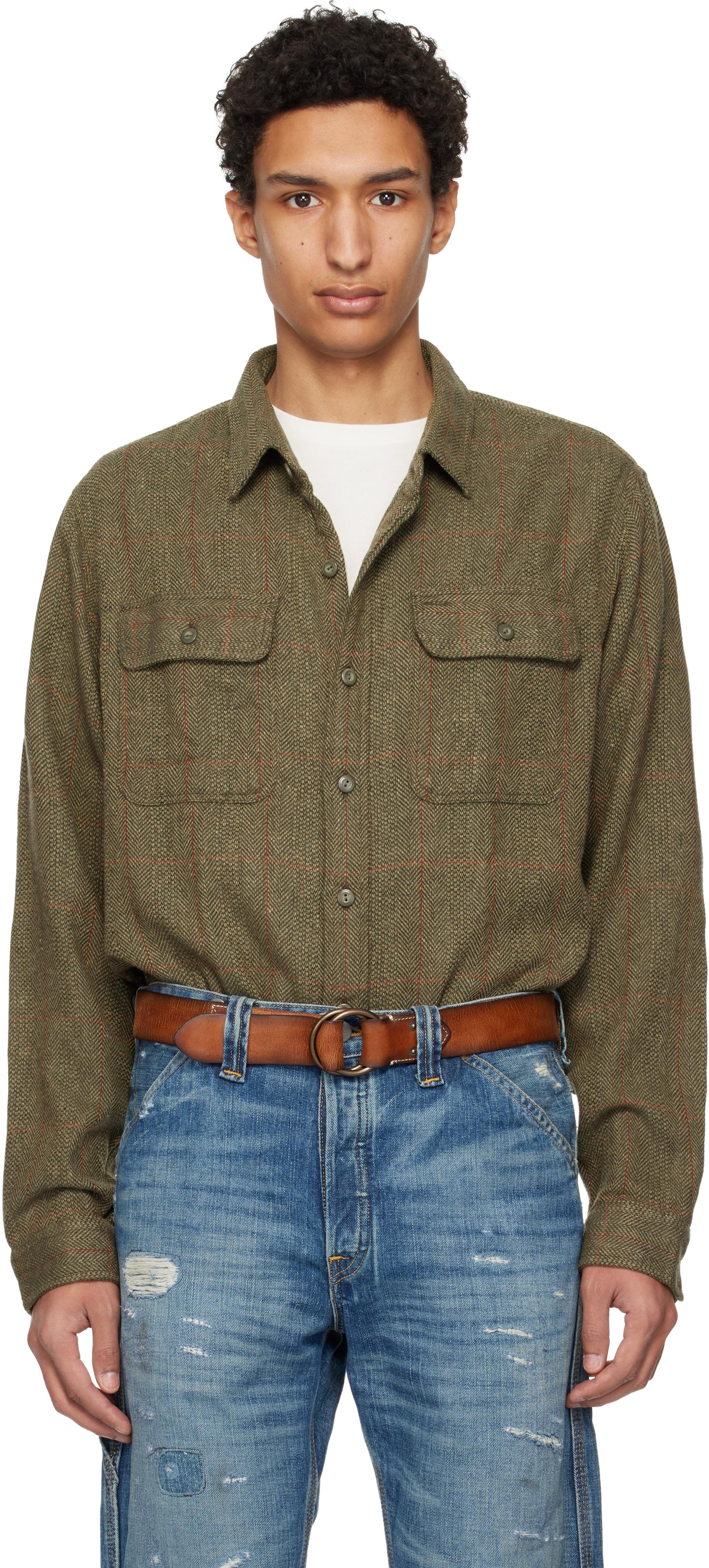 【RRL 】早い者勝ち本日限定セールお早めにユーティリティトラウザー カーキ rrl-RL-762-BROWN-MULTI-Khaki-