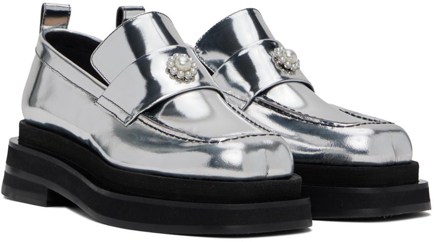 Simone Rocha シルバー Heart Toe プラットフォーム ローファー