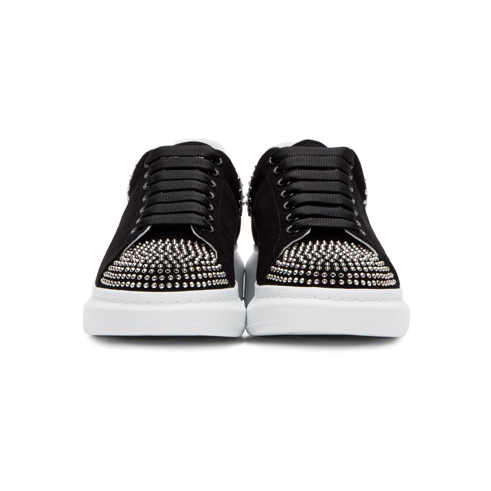 alexander mcqueen oversized sneaker black suede