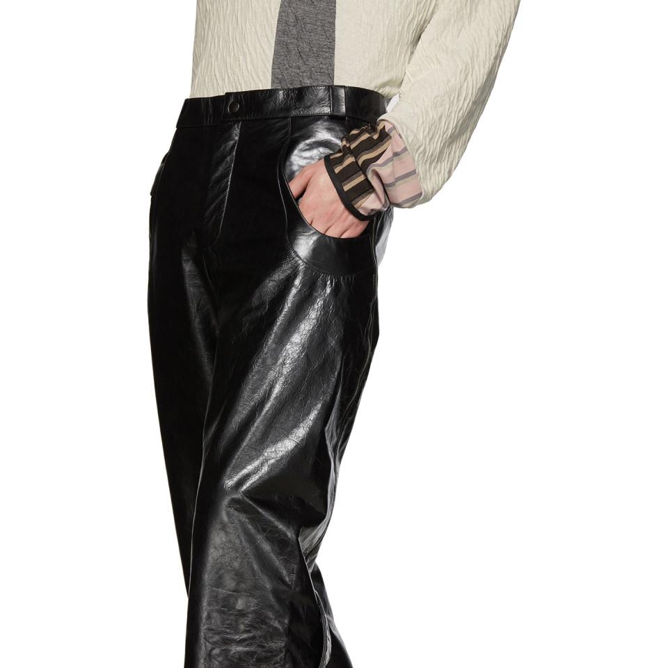 Kiko Kostadinov Black Leather Irene Trousers for Men | Lyst