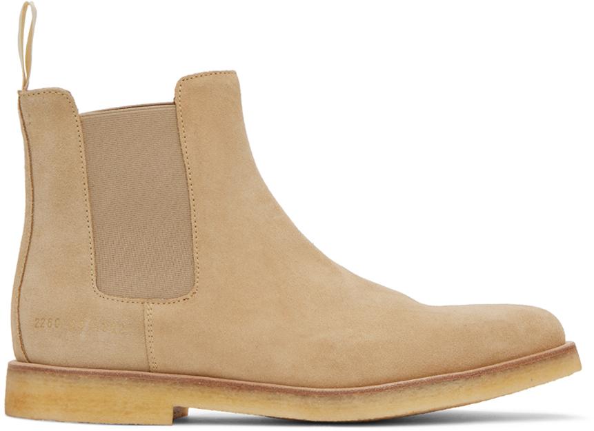 Common Projects メンズ ブラック タン スエード チェルシーブーツ ブーツ