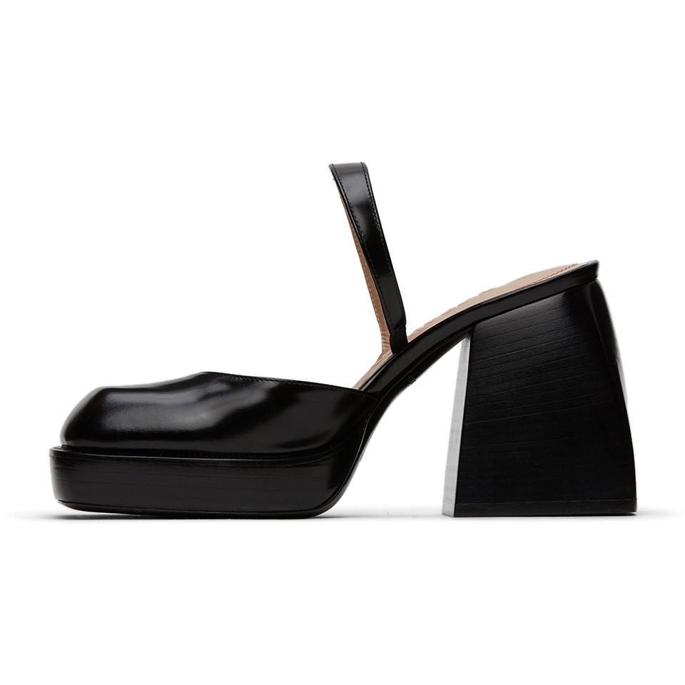 Leather Black Bulla Jones Heels 