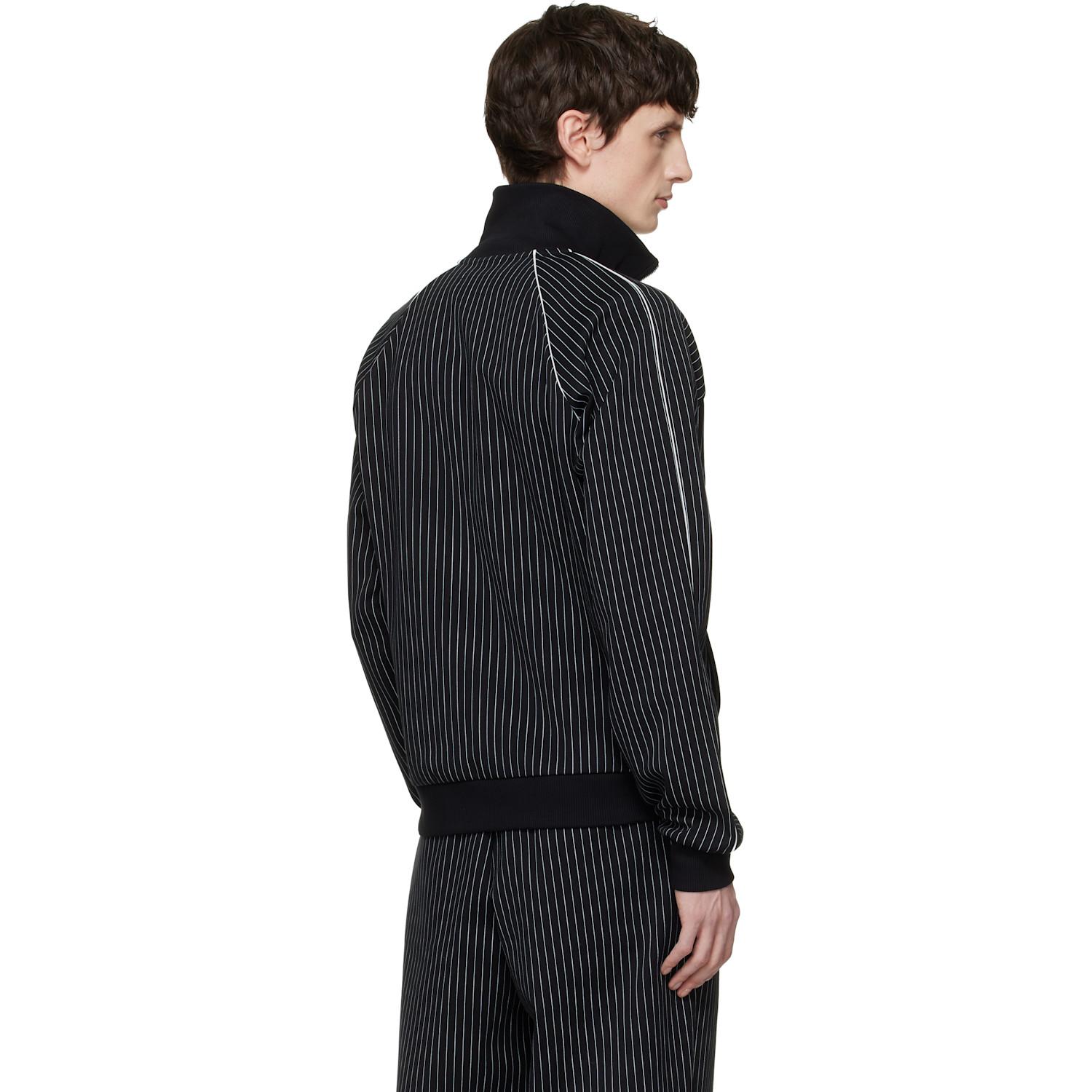 Fred Perry Kris Van Assche Edition Pinstripe Track Jacket in Black 