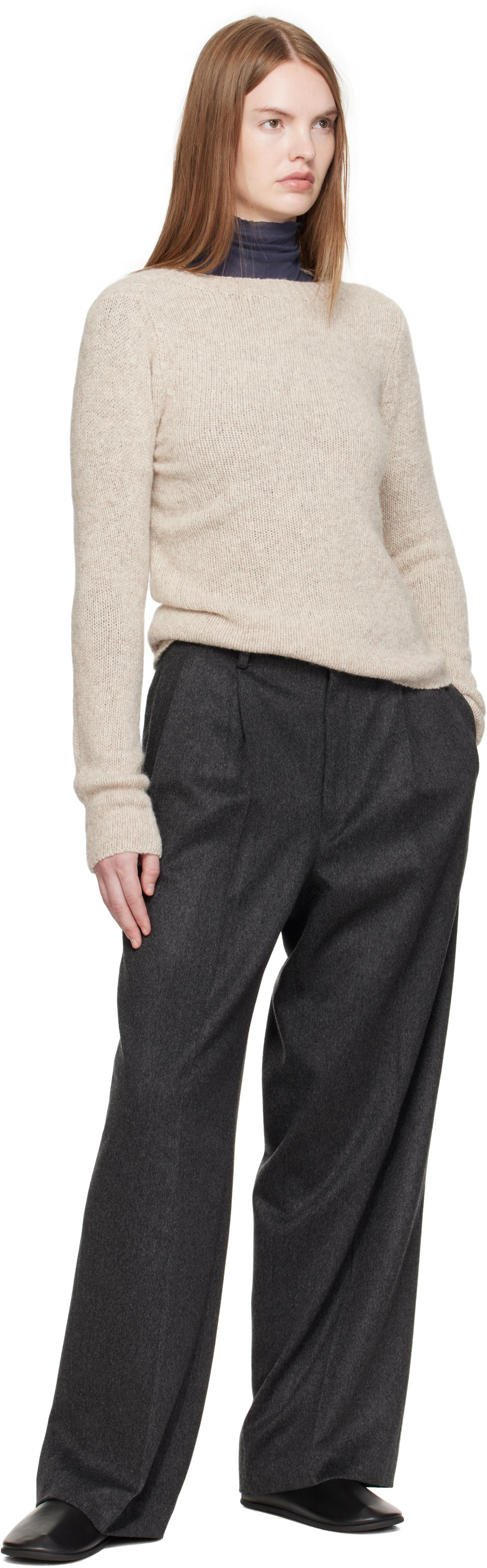 AURALEE Cashmere Moleskin Two-Tuck Trousers in Black | Lyst