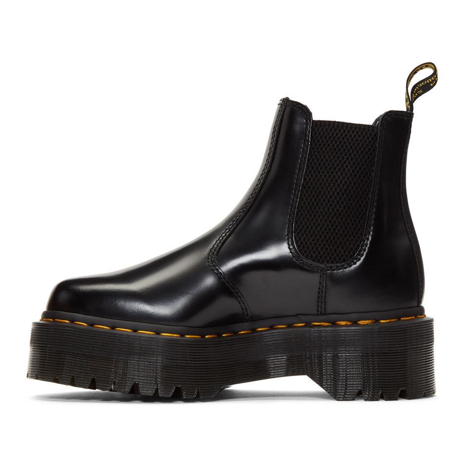 Dr. Martens Leather Black 2976 Quad Platform Chelsea Boots - Lyst