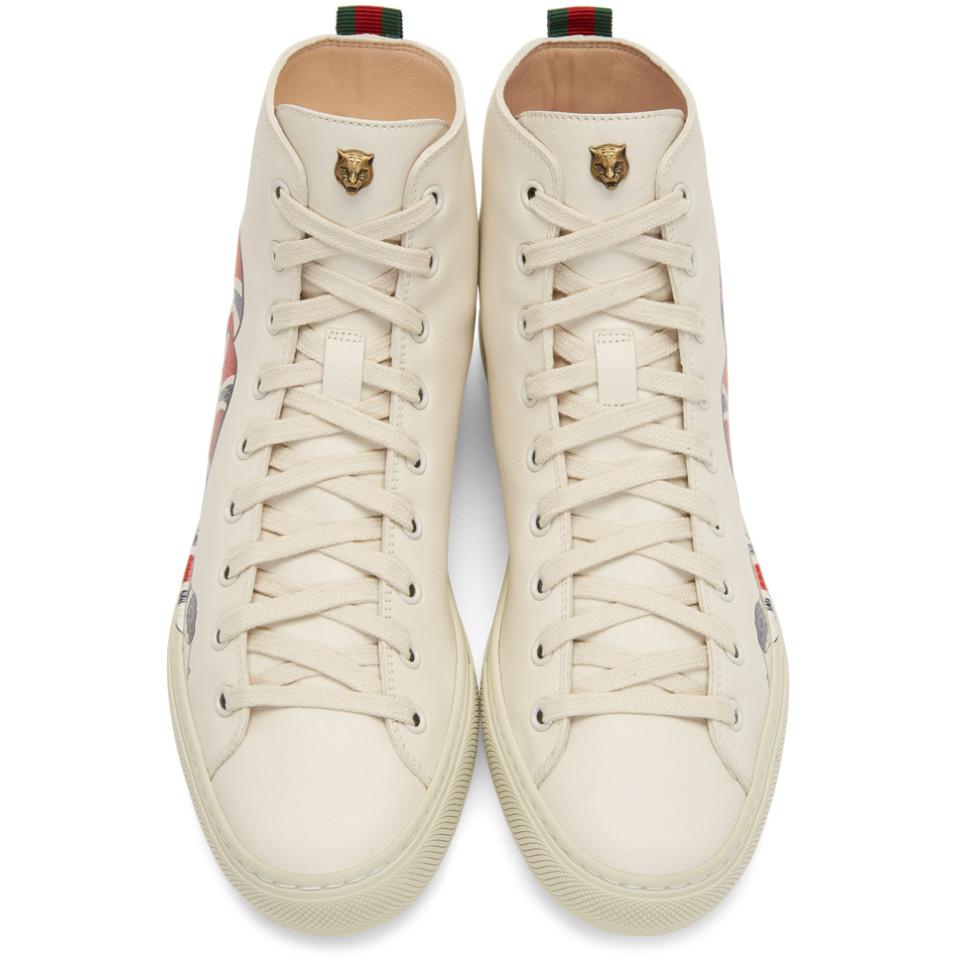 gucci snake high tops white