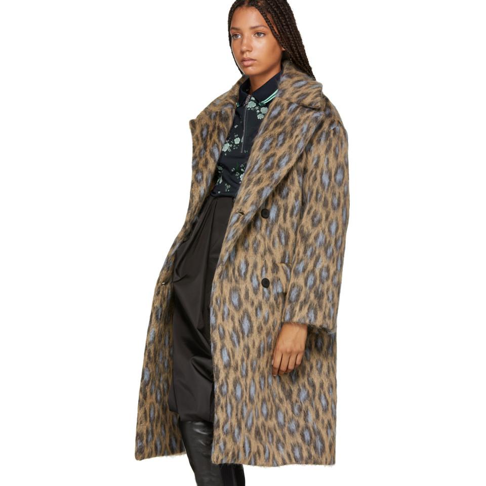 kenzo leopard coat