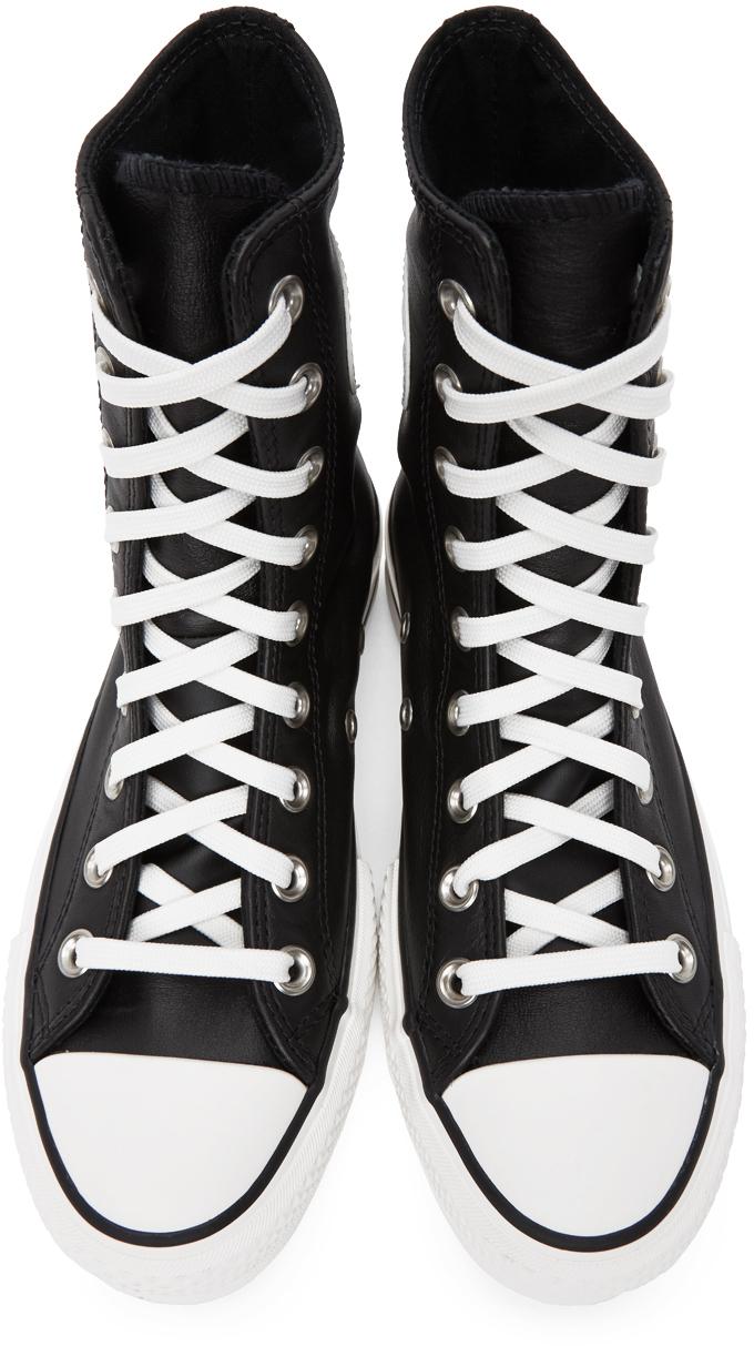 Converse Leather Chuck Lift High Sneakers in Black | Lyst