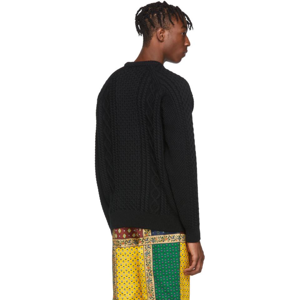 Noah Black Fisherman Sweater for Men | Lyst