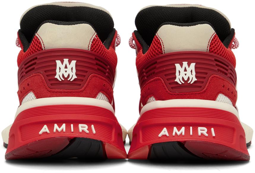 ♦AMIRI♦レッド＆オフホワイト MA Runner スニーカー amiri-Red-Off-Ma-Runner-