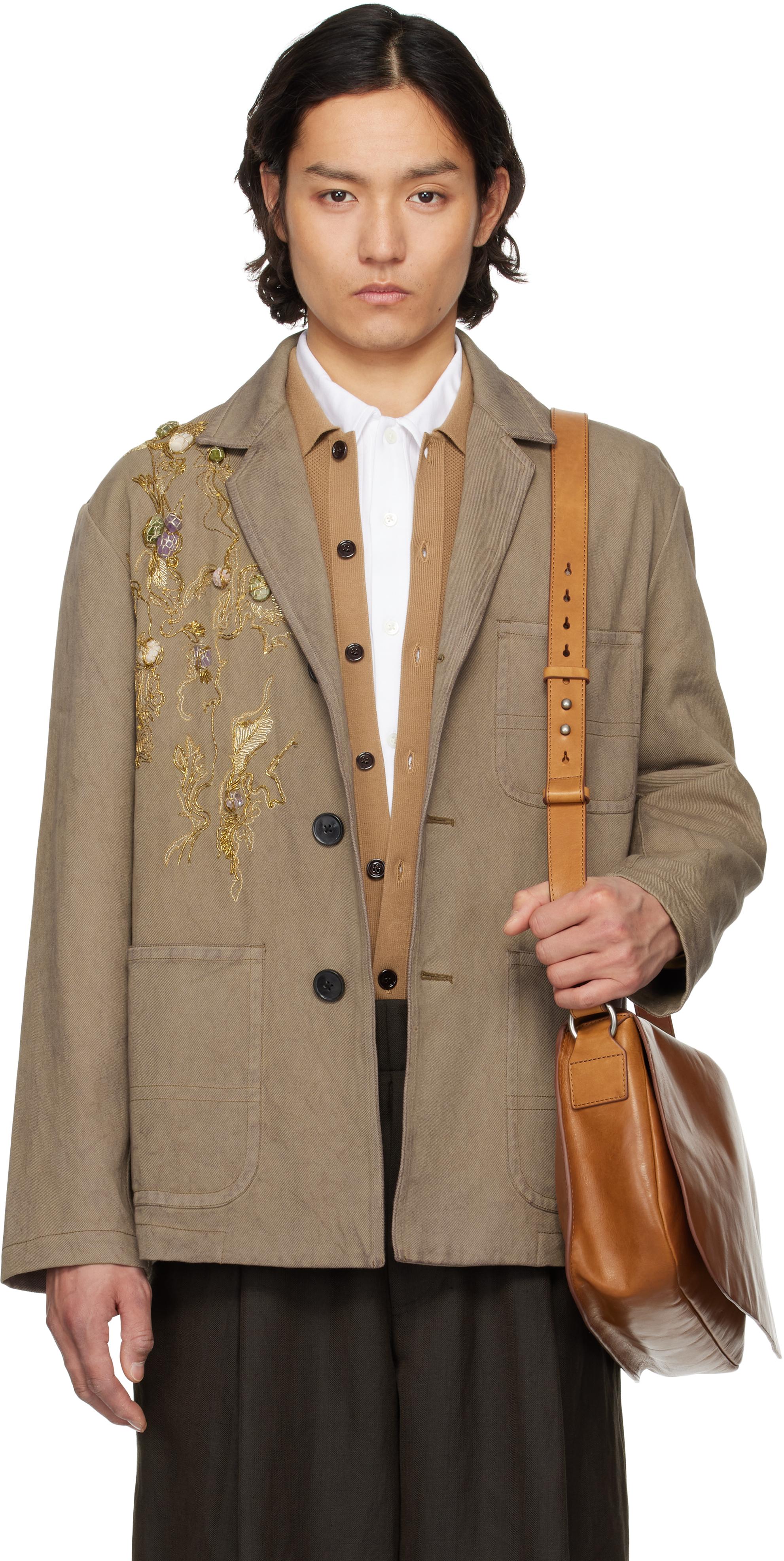 新作*DRIES VAN NOTEN*ブルースパンコール付 ウールジャケット 洗練された【Dries Van Noten】リバーシブルジャケット 25SS