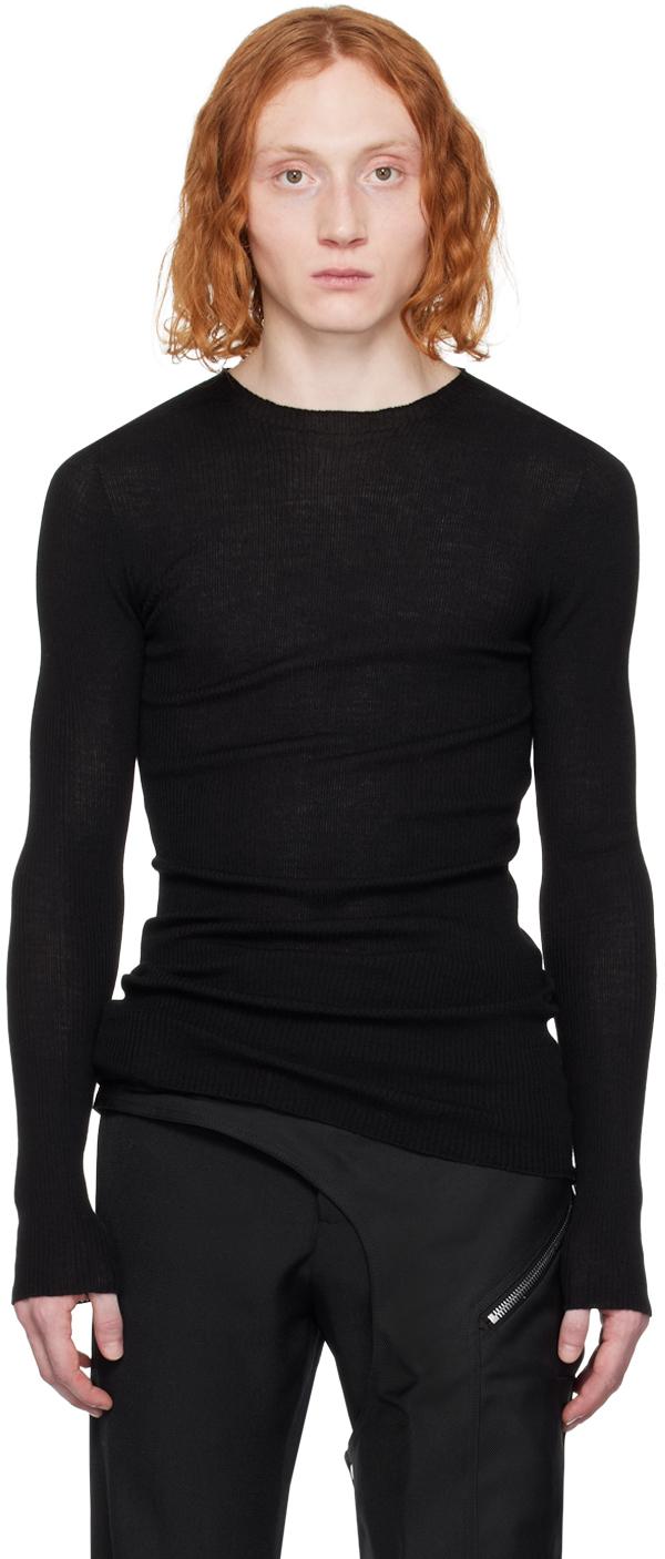 Rick Owens メンズ ブラック リブ セーター セーター & ニット