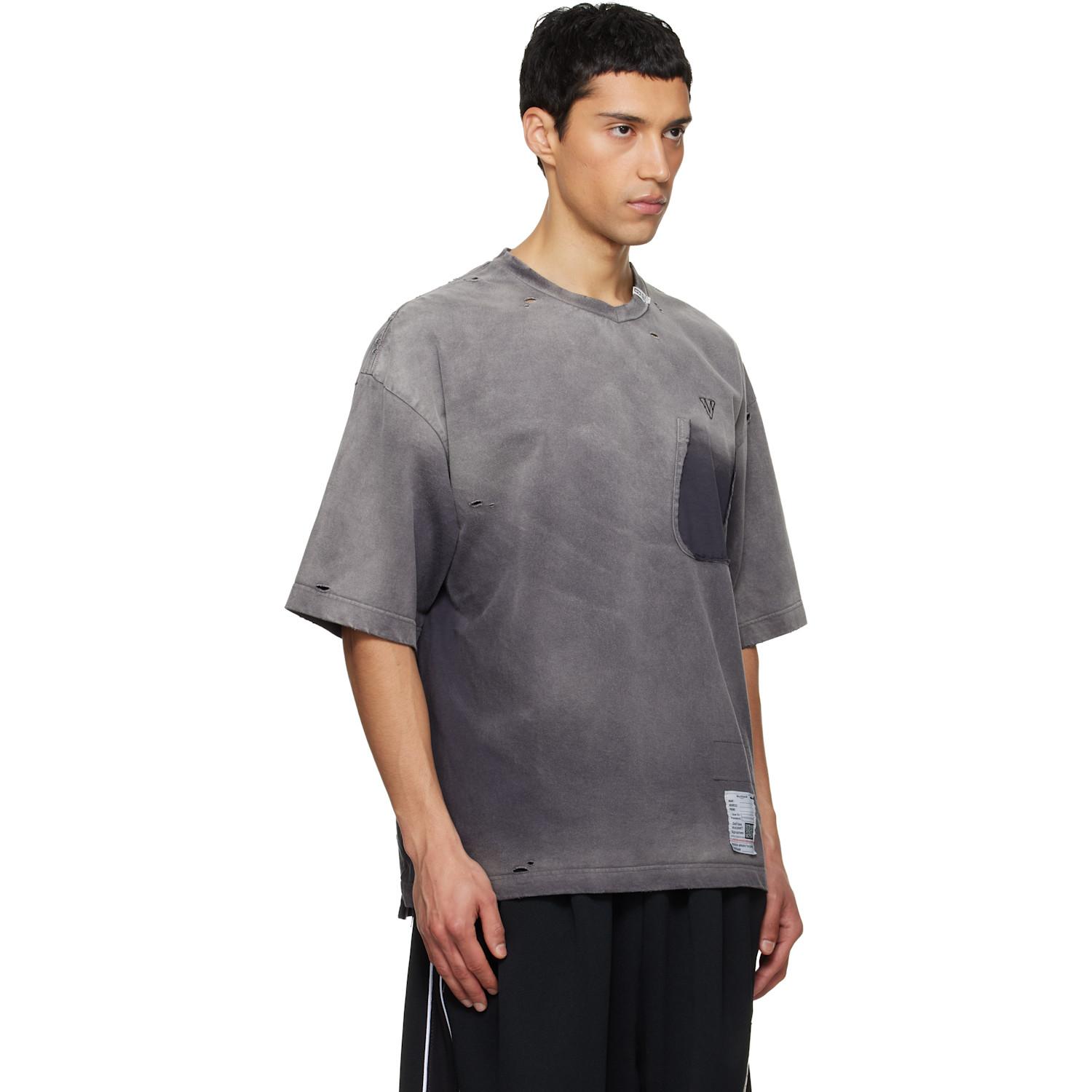 Maison Mihara Yasuhiro Sun Faded V Neck T-Shirt in Gray for Men | Lyst