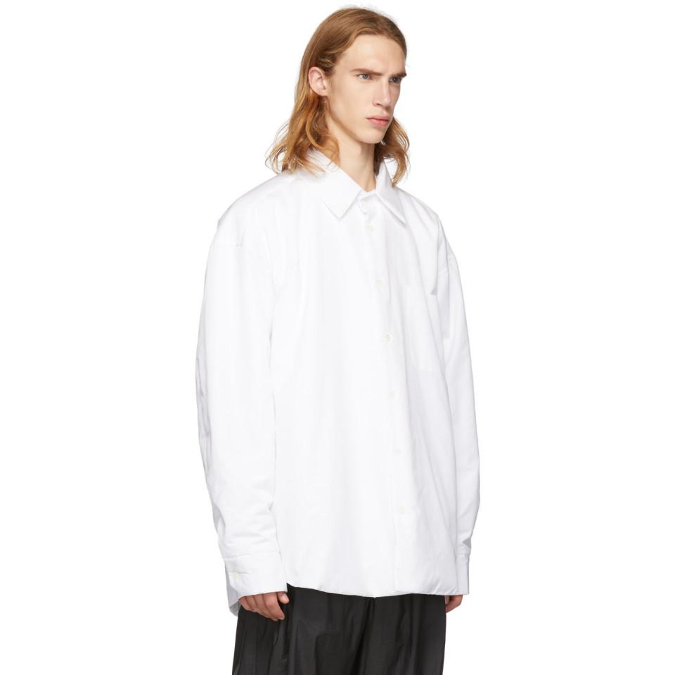 Hed Mayner Cotton White Padded Shirt for Men - Lyst