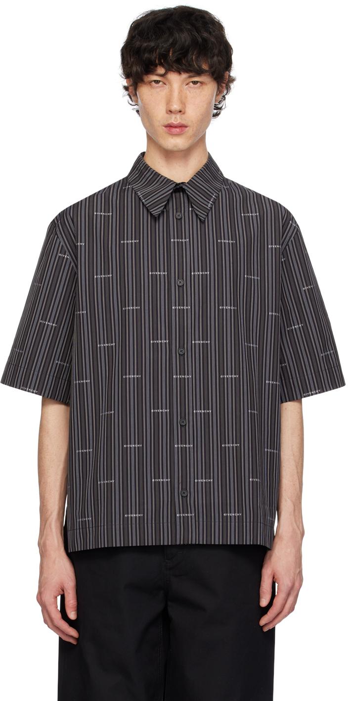 Givenchy メンズ ブラック ストライプ シャツ シャツ