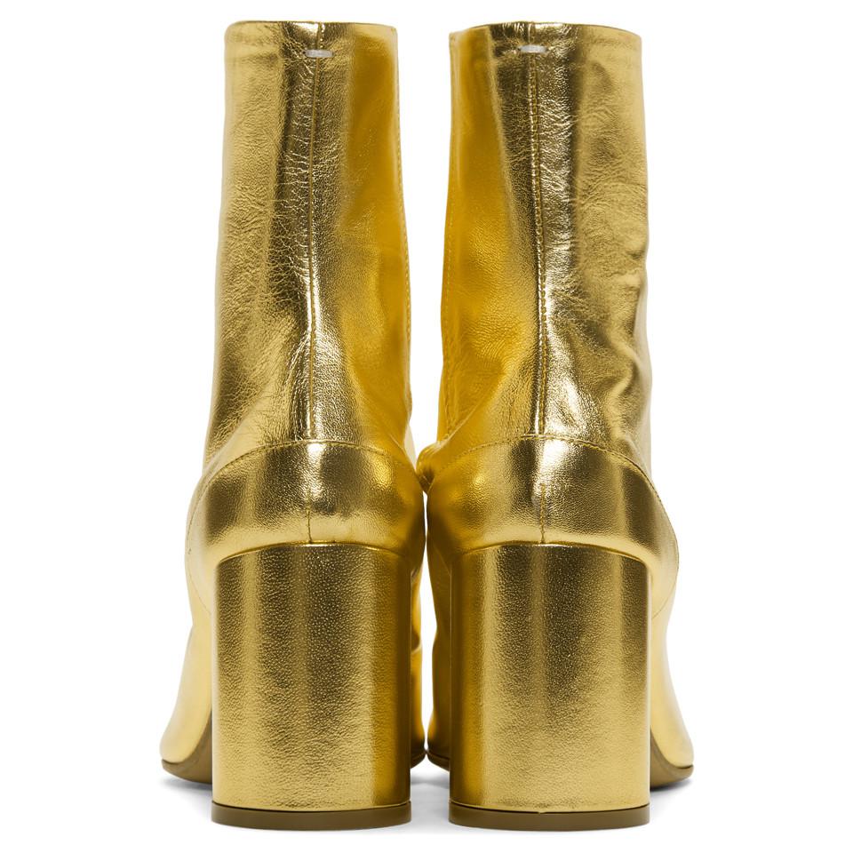 Maison Margiela Gold Tabi Boots in Metallic | Lyst