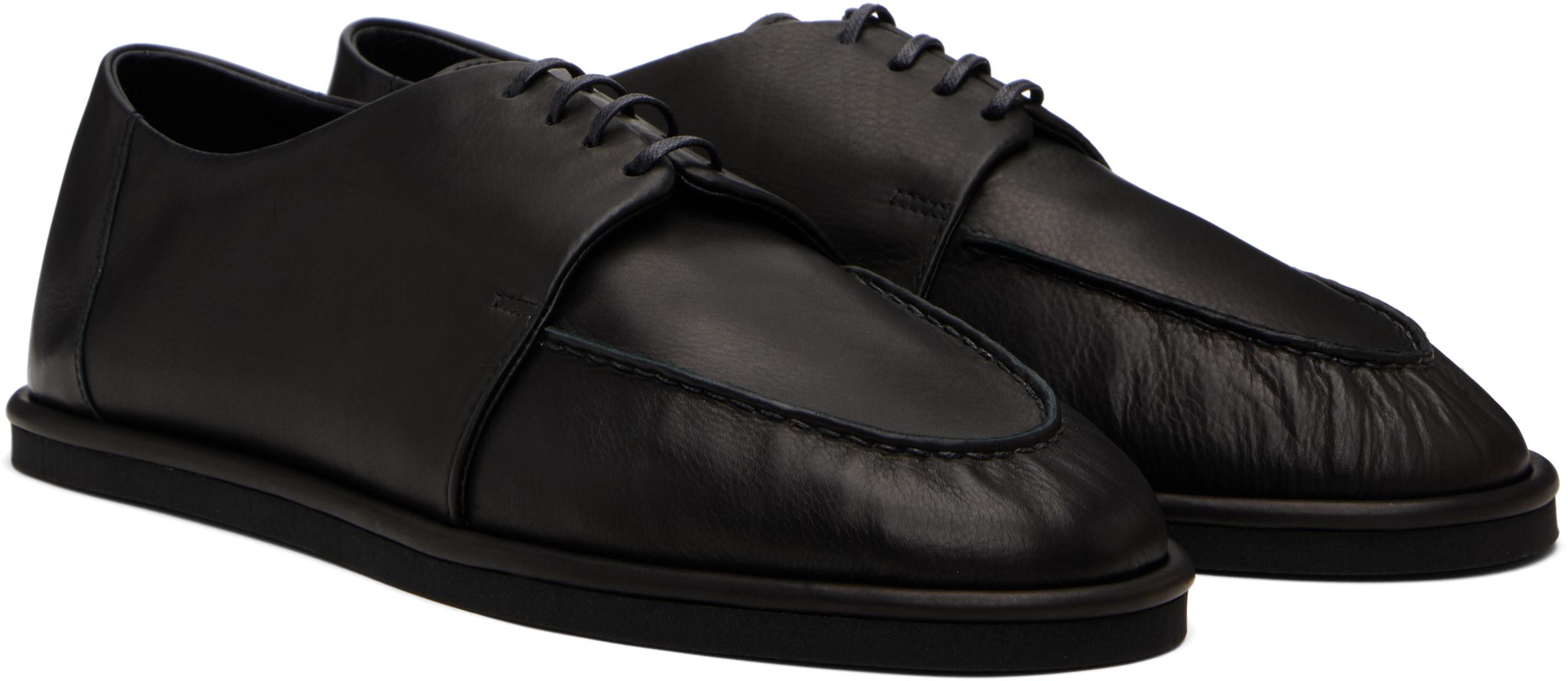 AURALEE Leather Lace-Up Oxfords in Black for Men | Lyst