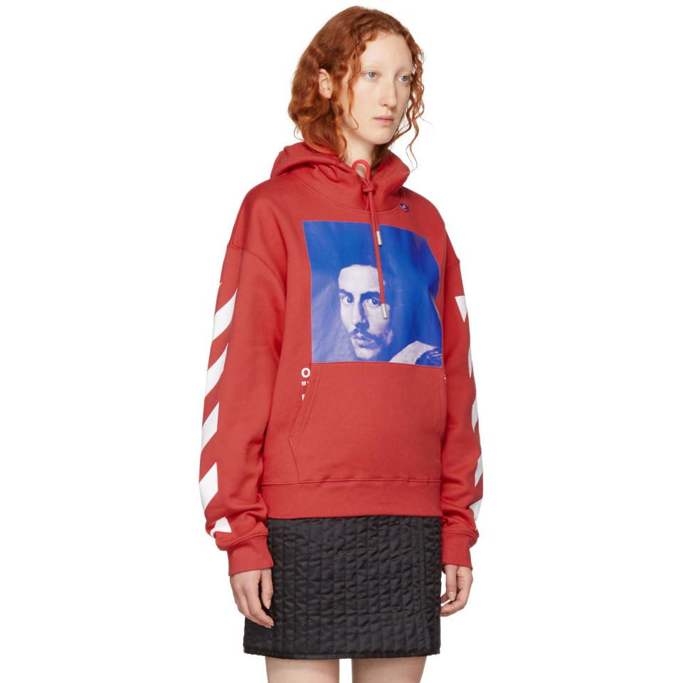 off white bernini hoodie red
