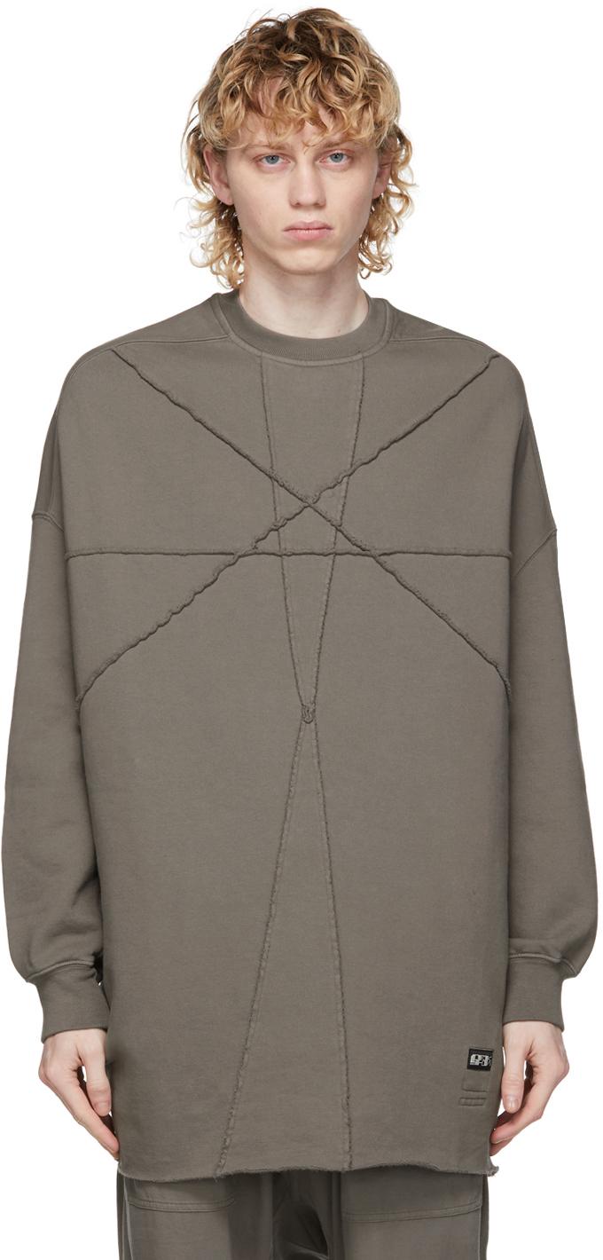 Mild Legende George Bernard Rick Owens DRKSHDW Grey Crater Tunic Sweatshirt in Gray for Men | Lyst