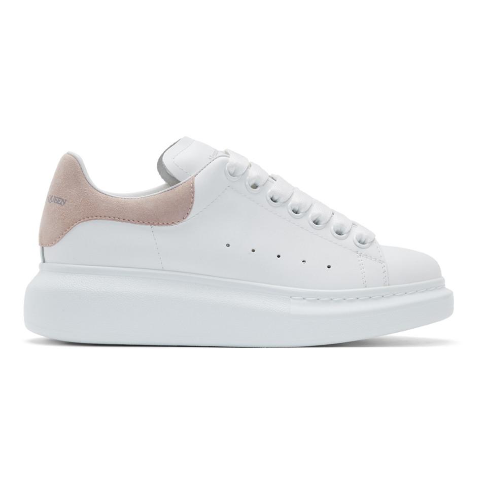 Alexander McQueen White And Pink Oversized Sneakers Lyst