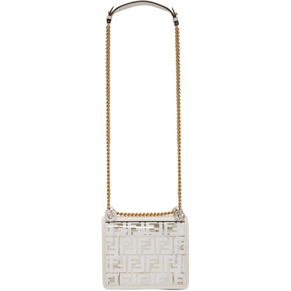 Fendi Transparent And White Small F Is Kan I Bag | Lyst