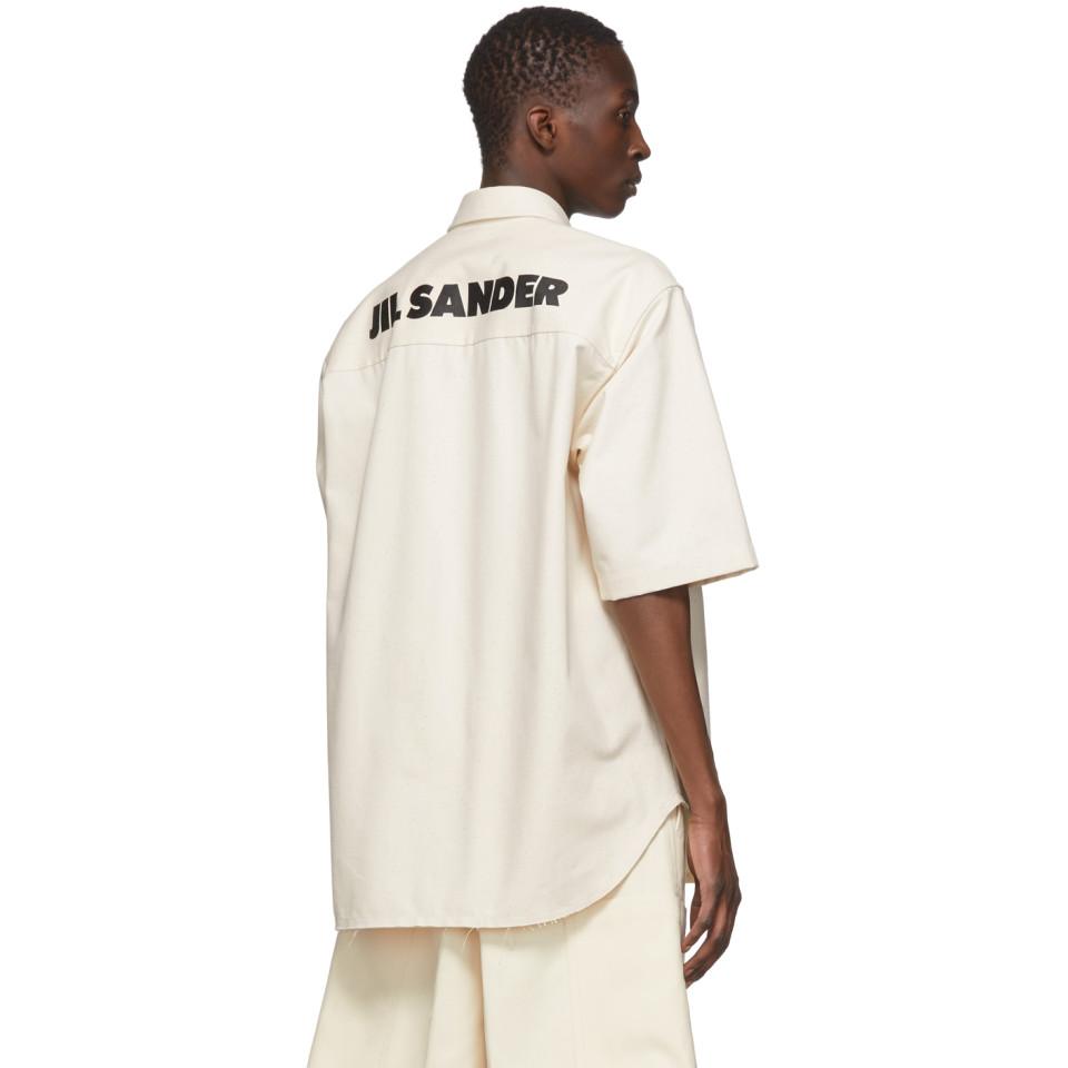 Jil Sander Off-white Selvedge Canvas Shirt for Men | Lyst