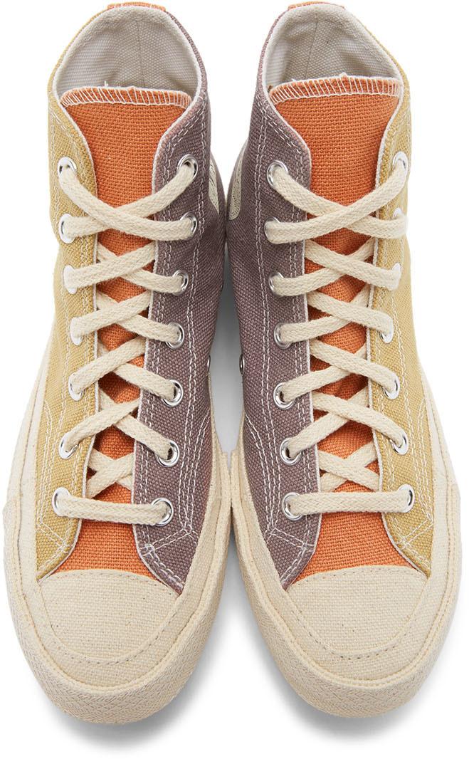 Converse Purple & Orange Renew Cotton Chuck 70 High Sneakers for Men | Lyst