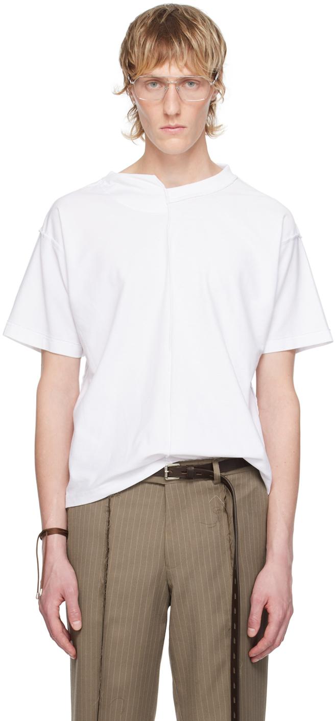 【関税込み】HODAKOVA Asymmetric Split Tシャツ hodakova-WHITE-Asymmetric-