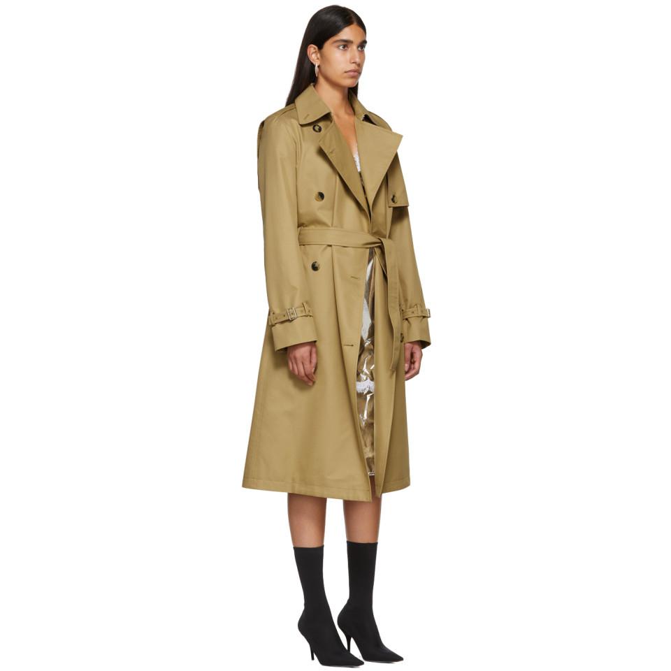 tan double breasted trench coat