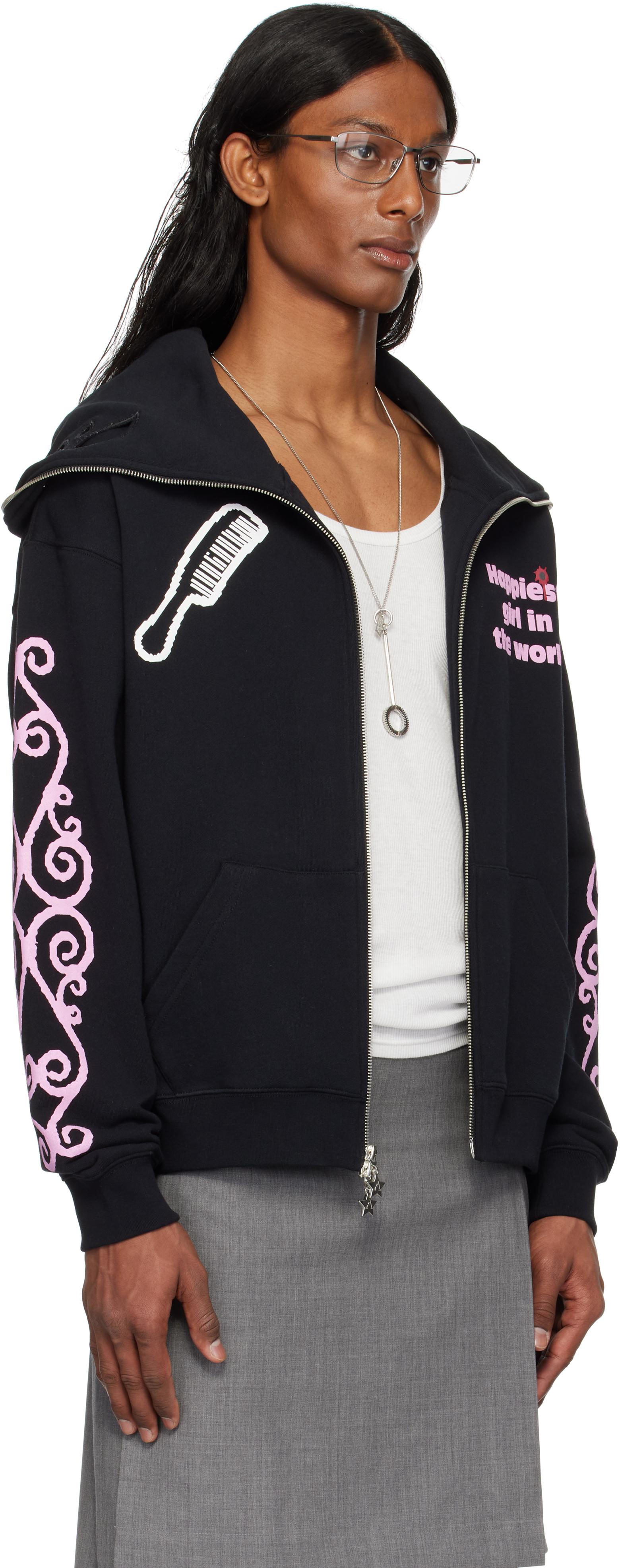 Ashley Williams Happy Manga Butterfly Hoodie in Black for Men | Lyst