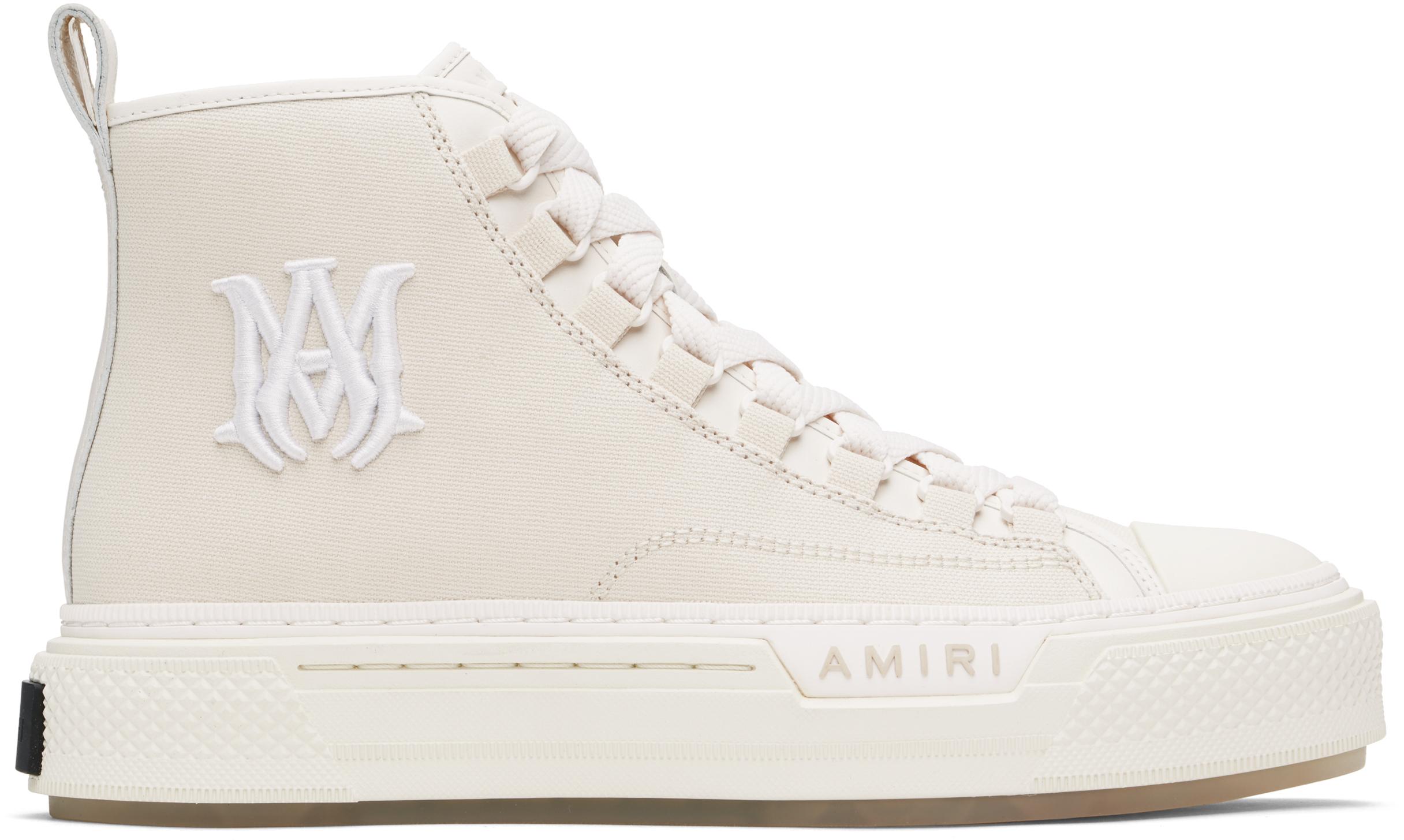 Amiri メンズ ブラック オフホワイト Ma Court ハイカットスニーカー 