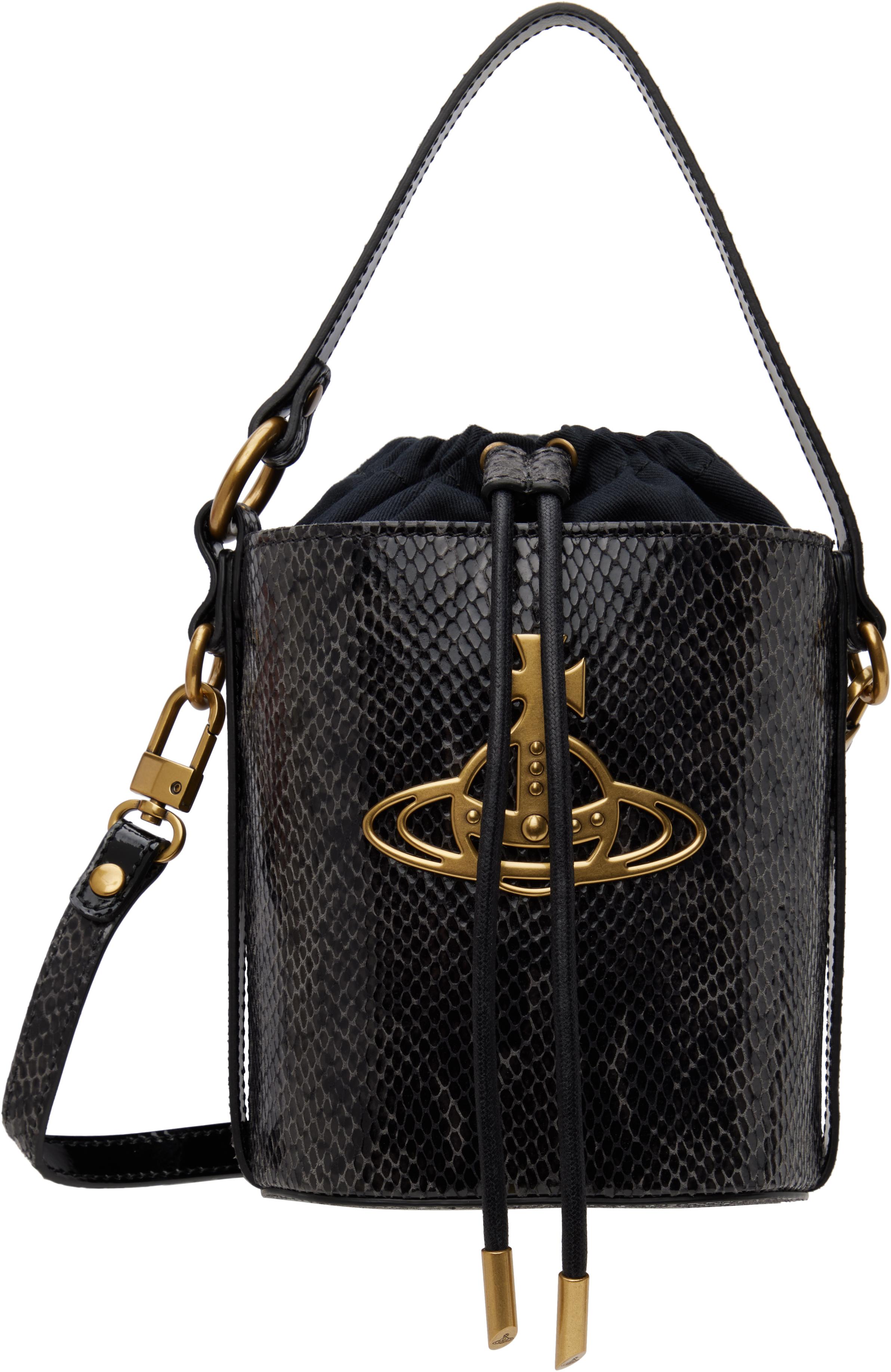 Vivienne Westwood メンズ ブラック Daisy ドローストリング バケット 