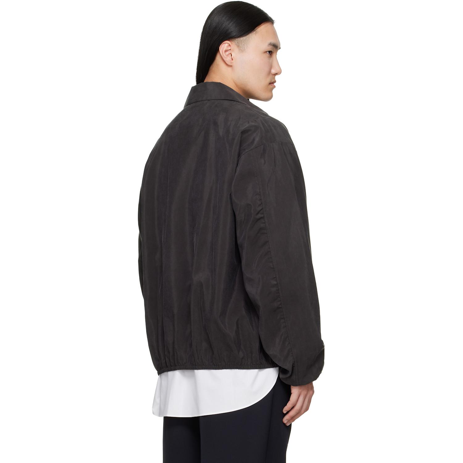 Ssstein Silk Nylon Collared Zip Jacket in Black for Men | Lyst UK