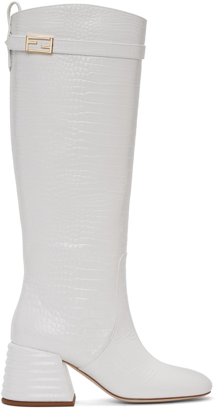 White cheap croc boots
