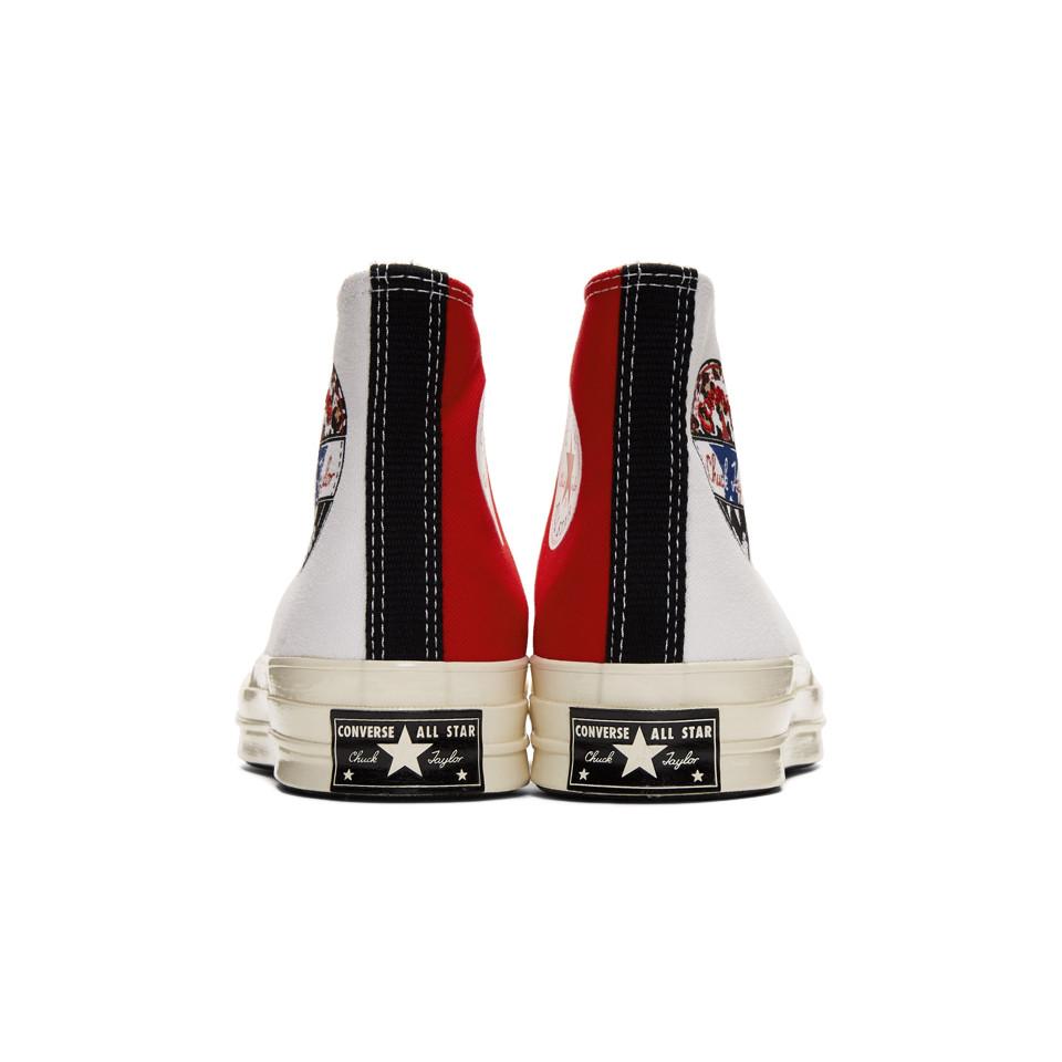 Converse White And Red Logo Play Chuck 70 High Sneakers for Men | Lyst