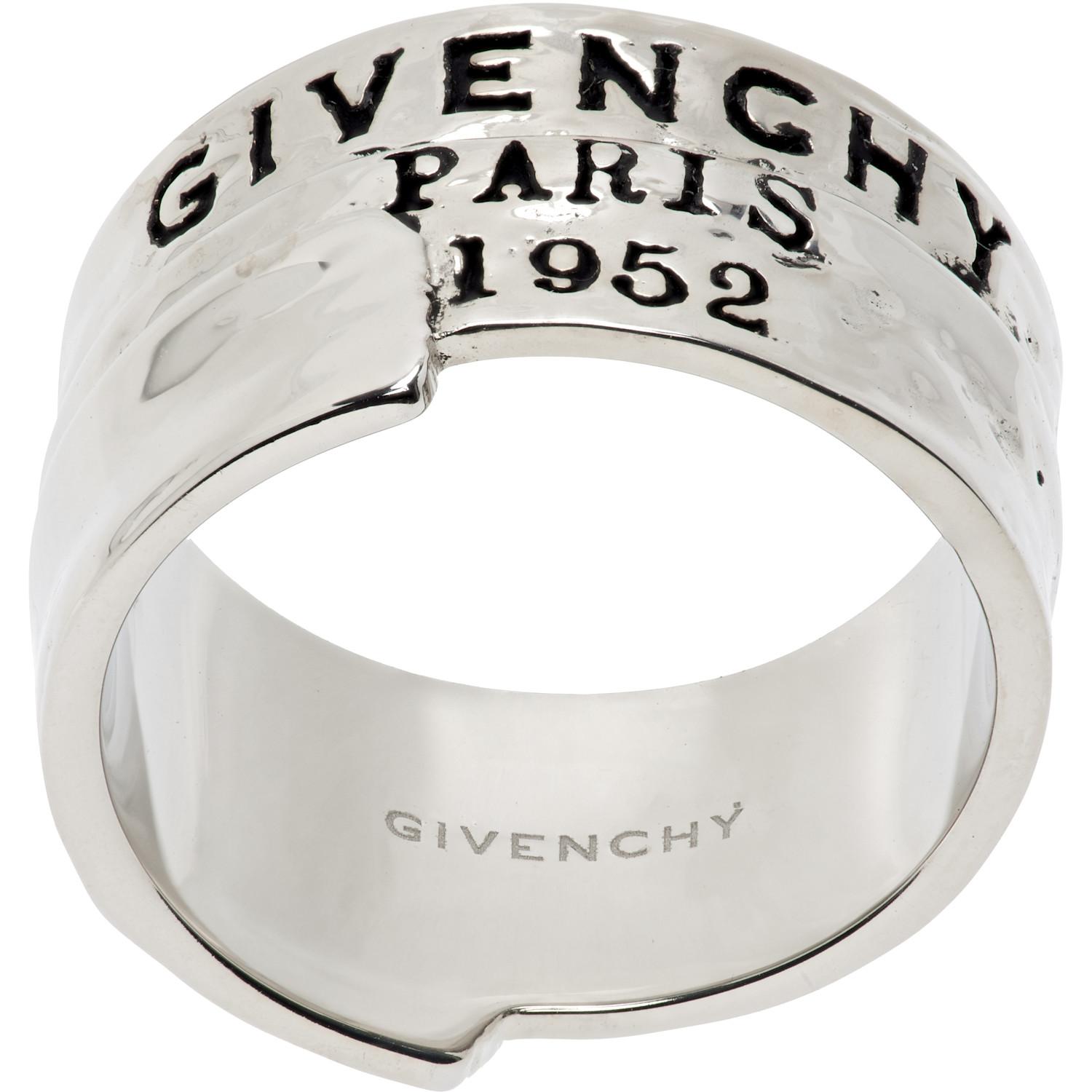 GIVENCHY RING SILVERY リング Shop Givenchy Givenchy Men Ring Men's 2G Monogram Silvery Signet Ring