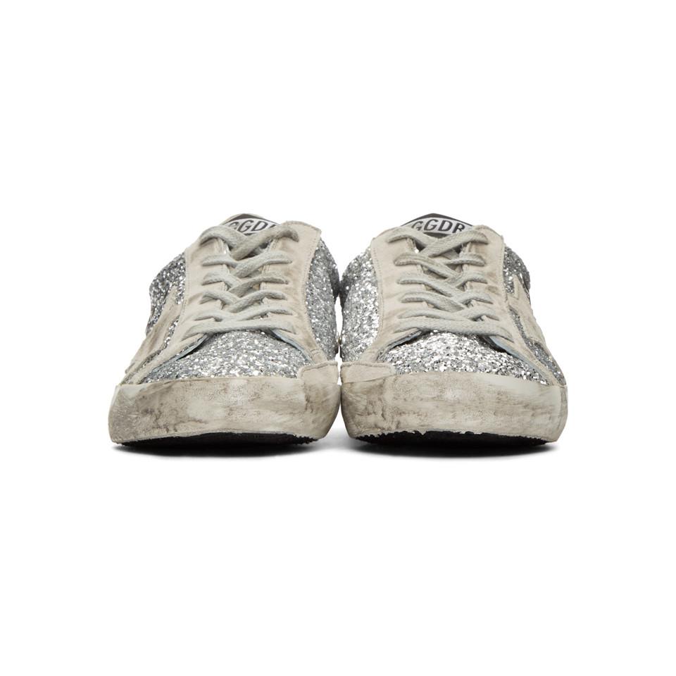 Ssense Scarpe Sneakers Sneakers con glitter Baby Silver Superstar Glitter Sneakers 