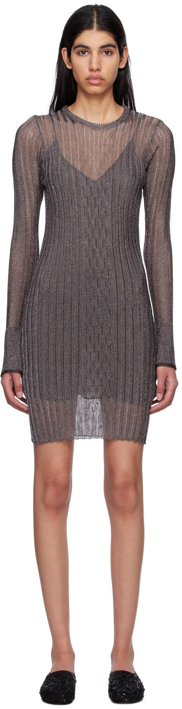 Victoria Beckham レディース ブラック シルバー Lurex ミニ Victoria Beckham レディース ブラック シルバー Lurex ミニ
