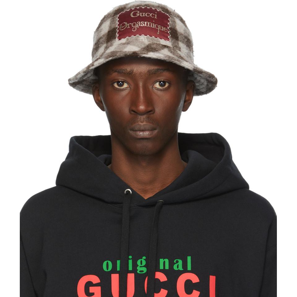 Brown Wool Orgasmique Bucket Hat 