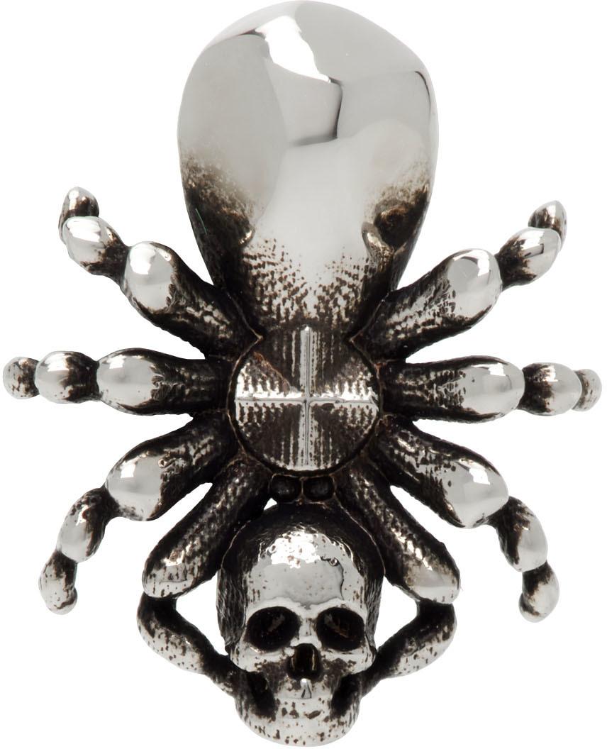 McQueen Spider Skull Earring for Men Lyst UK